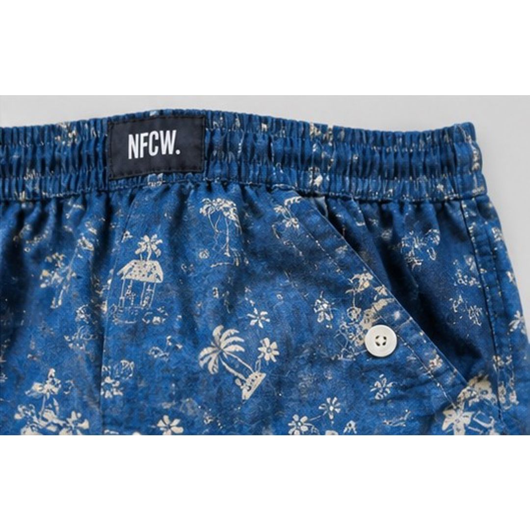 Tropical Palm Print Lounge Shorts – Indigo Blue