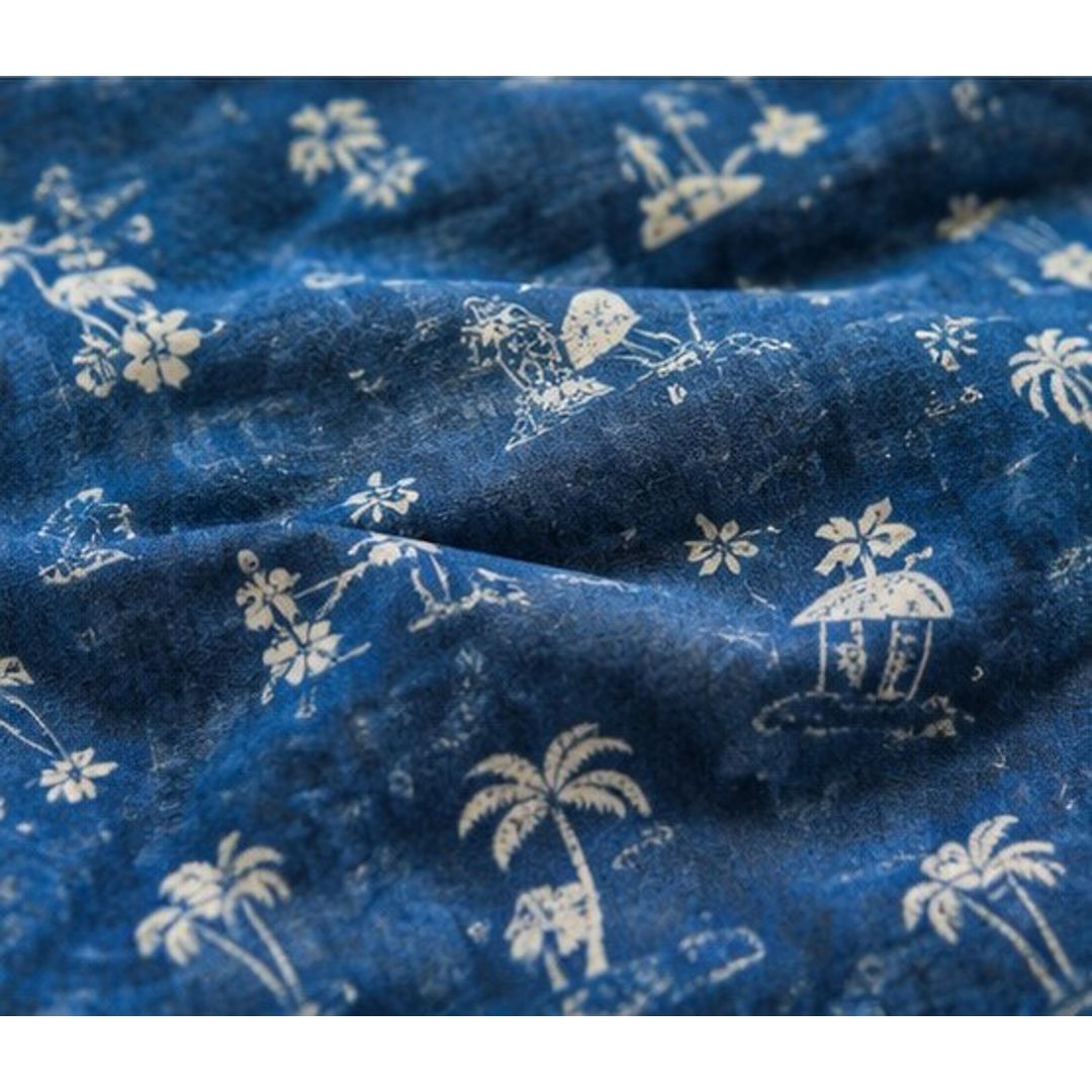 Tropical Palm Print Lounge Shorts – Indigo Blue